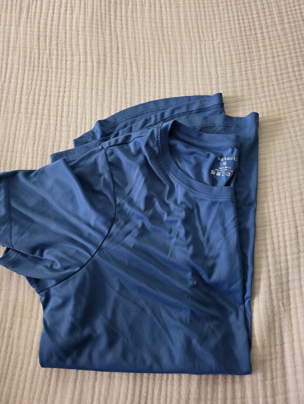 Blue Active Short Sleeve Crew Neck Tee